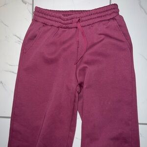 baleaf fleece-lined wide leg sweatpants dark rose